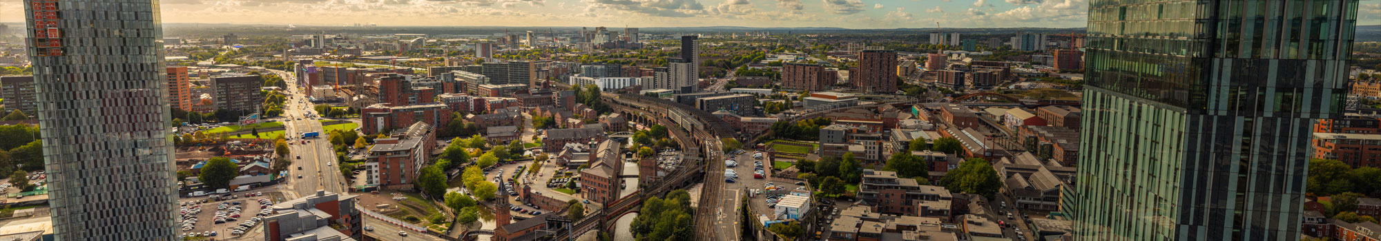 City view from skyscraper